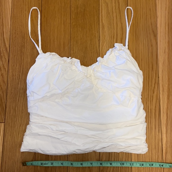Zara white bustier style white cropped tank top - Picture 2 of 6